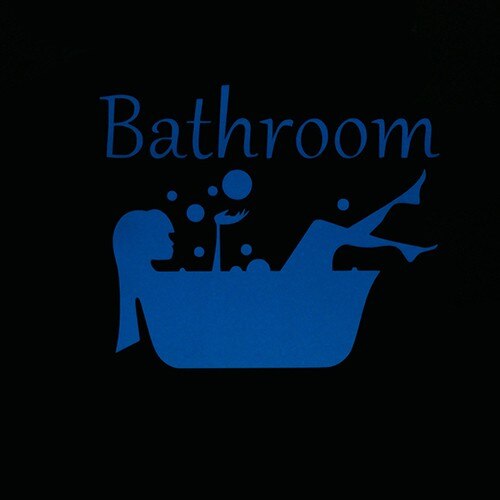 Badkamer Decoratieve Sticker Glow in The Dark Wc Deur Decoratie Sticker Home Decor Vinyl Art Wall Sticker DIY Luminous Mural: Blue Light