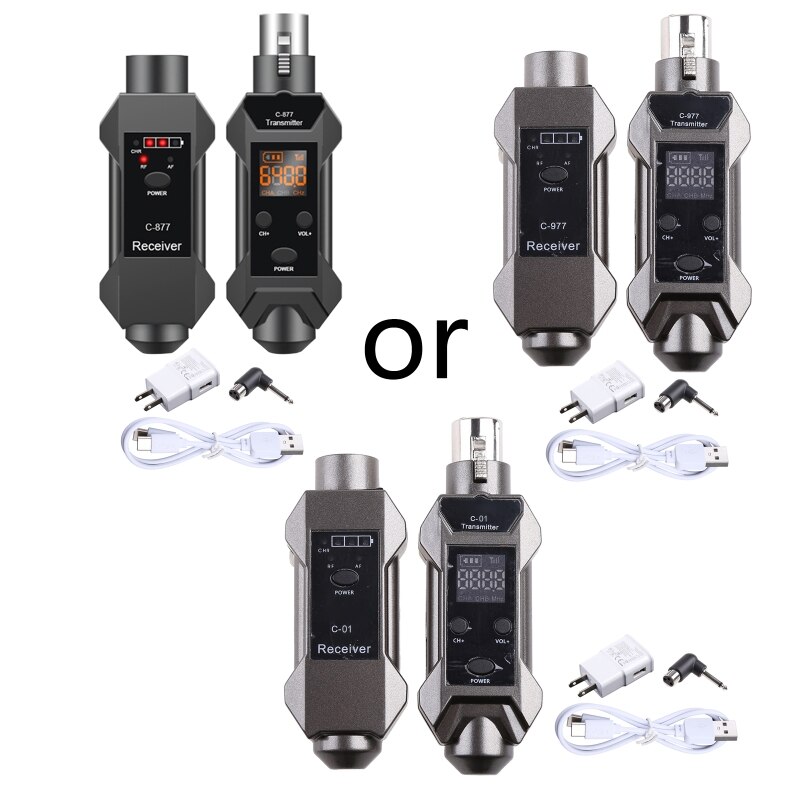 Microphone Wireless System XLR Transmitter &amp;Receiver for Dynamic Mic Audio Mixer Mic Adapter with 6.35mm XLR Adapter