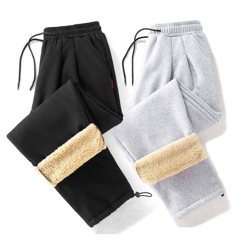 Winter warme fleece joggingbroek heren casual slim fit broek dikker lamsvelours joggingbroek plus maat 8xl heren streetwear