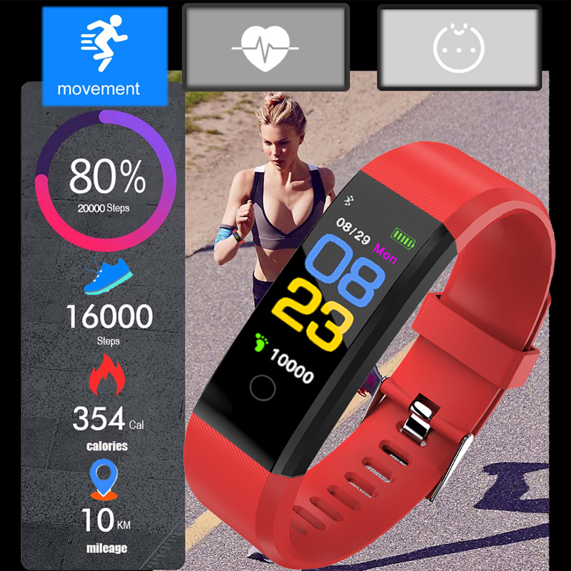 Étanche montre intelligente fréquence cardiaque pression artérielle bande intelligente Fitness Tracker Smartband Bluetooth montre hommes femmes montre intelligente