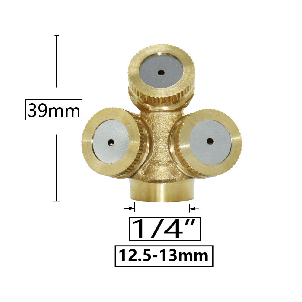 Bauernhof Garten Kupfer Sprühdüse 1/2/3/4 Düsenkopf Landwirtschaft Gewächshaus Pestizid Nebel Sprühsprinkler 1/4 1/2" Gewinde: verrotten