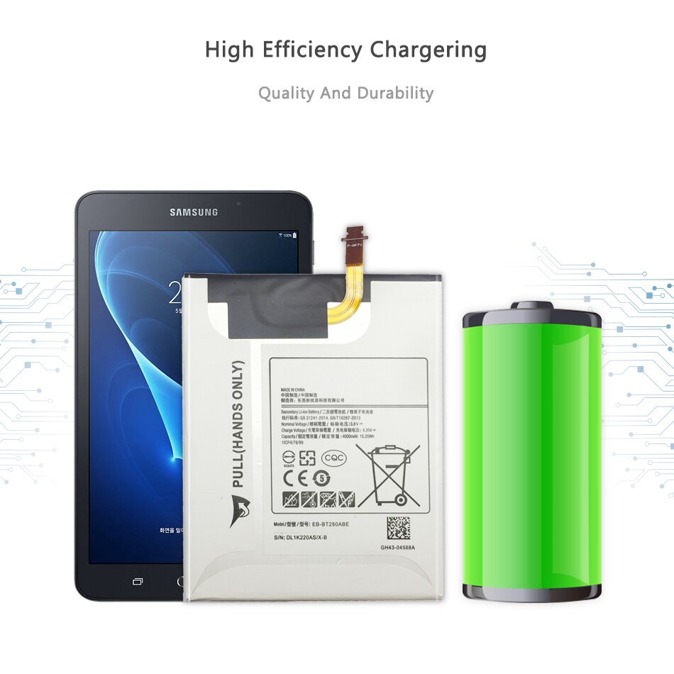 Replacement Battery 4000mAh Li-Polymer for Samsung Galaxy Tab A 7.0 T280 T285 EB-BT280ABE