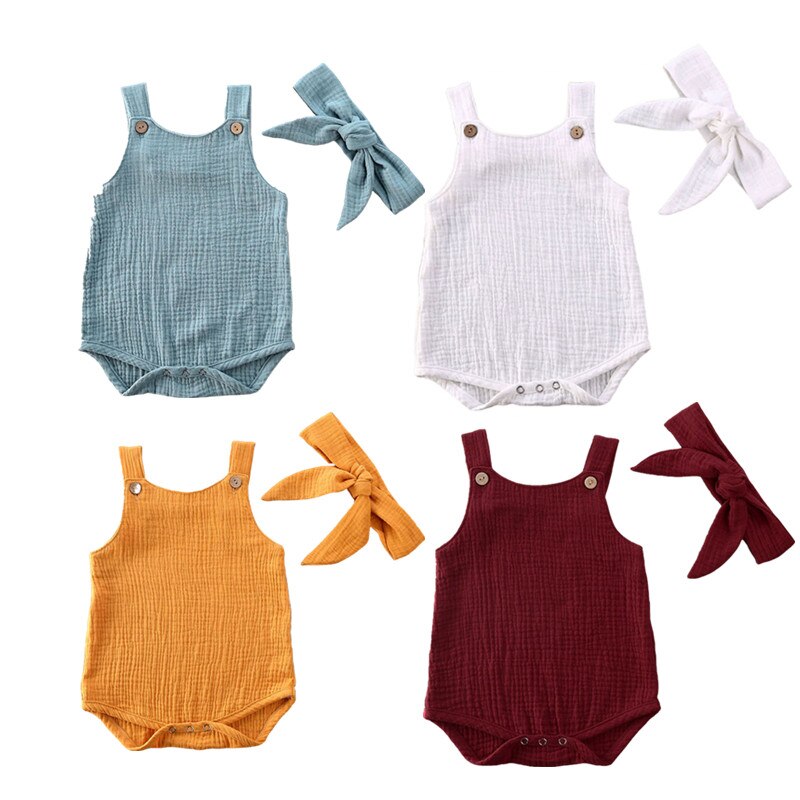0-24M Peuter Baby Baby Meisjes Jongens Playsuit Kleding Set Zomer Kleine Baby Mouwloze Bodysuits Jumpsuit Sunsuit Outfits