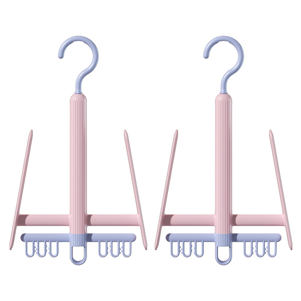 2 stk. roterbart tørkestativ for sko, vindtett med sokkeklemmer, skooppbevaring, raskt tørk, gjenbrukbar tørkehenger for sko: Blandet farge