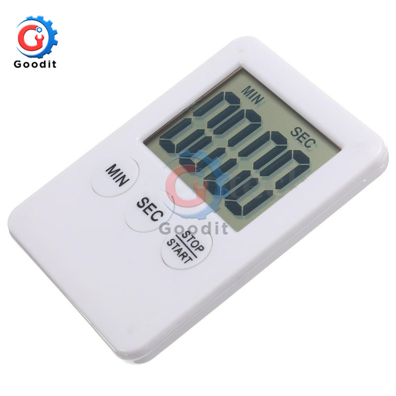 Super Dunne Grote Lcd Digitaal Scherm Kookwekker Vierkant Koken Tellen Up Countdown Alarm Magneet Klok Temporizador Magnetische