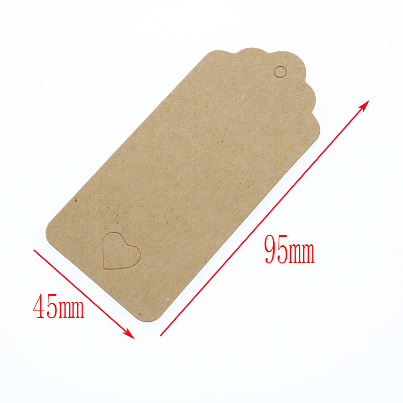 100 pcs Hollow Liefde Rechthoekige Kraft Papier Tag Kaart Kleding Hanger DIY Bericht Card Party Wedding Bag Label