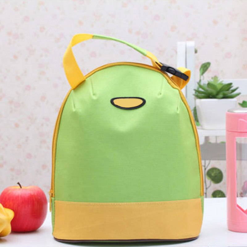 Draagbare Cooler Tote Geïsoleerde Lunch Canvas Thermische Eten Picknick Bento Lunch Zakken Bolsa Termica: green with yellow