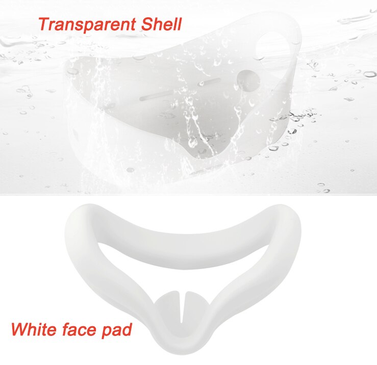 Capa de silicone anti-arranhões 2 em 1, proteção completa para o corpo, com estojo + protetor facial para oculus quest 2 vr: Transparent white