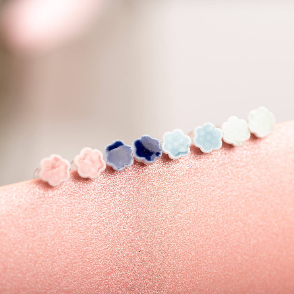 Delicate Flower Multicolor Ceramic Earrings Ear Studs Jewelry For Women Girl #LY125