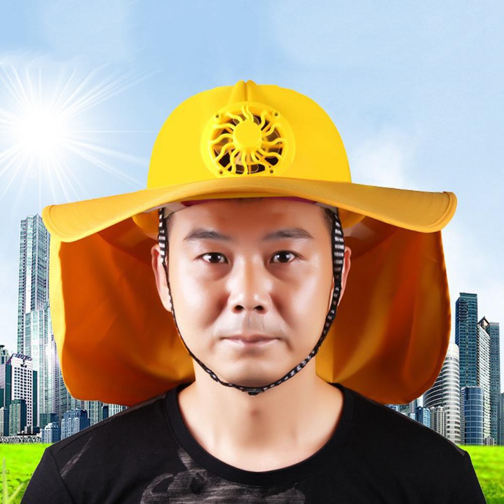 Viseira solar do protetor solar do capacete da segurança do chapéu duro do fã com ventilador de refrigeração movido a energia solar para trabalhadores do saneamento, motoristas do veículo a motor