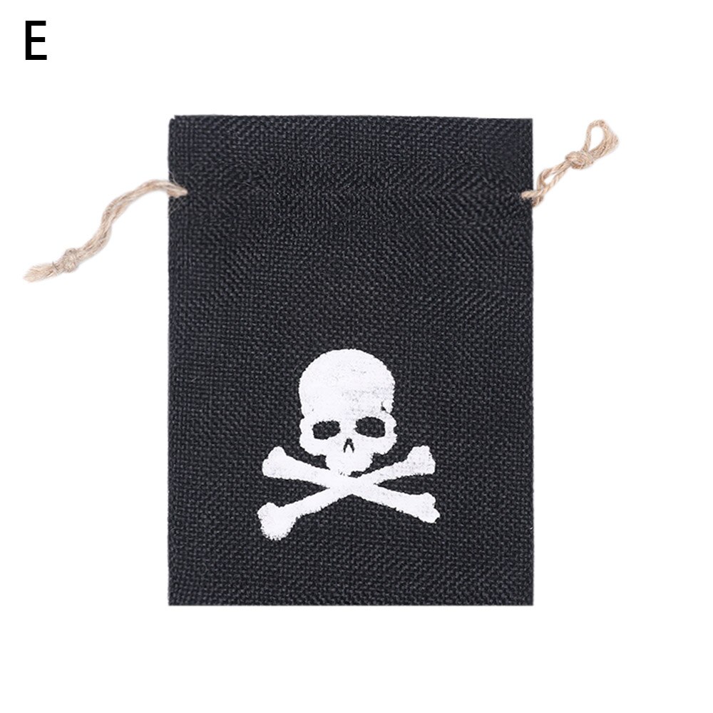 1pc- pakning snøre taske festival forsyninger halloween juletasker container slik lomme opbevaring snøre pose: E