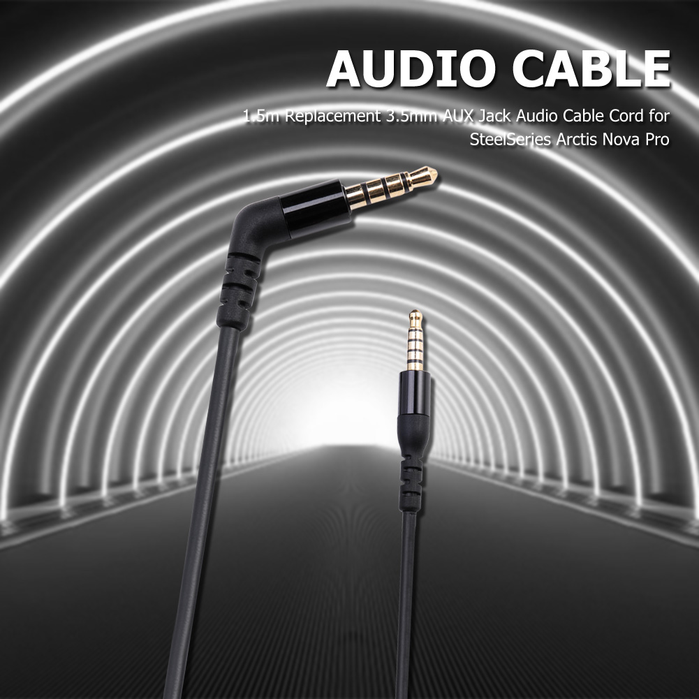 1.5m Replacement 3.5mm AUX Jack Audio Cable Cord for SteelSeries Arctis Nova Pro