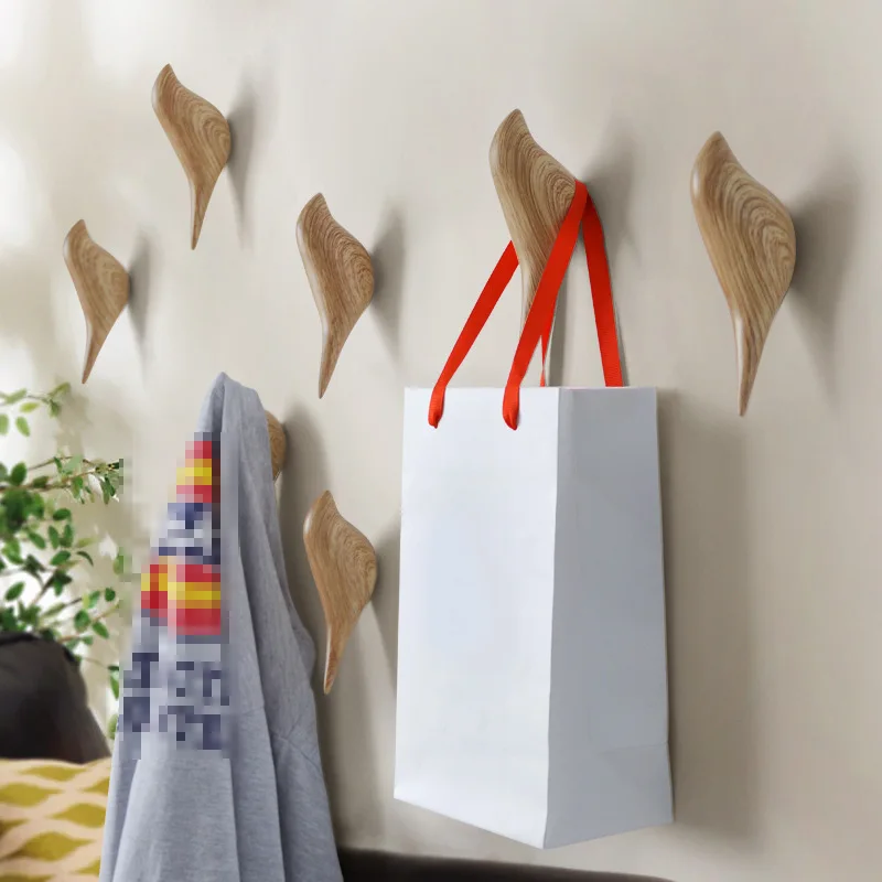 Accesorios creativos para el hogar, gancho decorativo de pared para pájaros, decoración de pared de resina, colgador de puerta de dormitorio, ganchos individuales estéreo, 1 Uds.