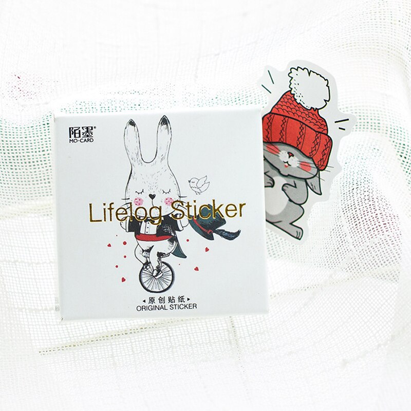 Many Cute bunny Hello rabbit PVC stickers photo album decorative Sealing sticker pet DIY mixed Styling