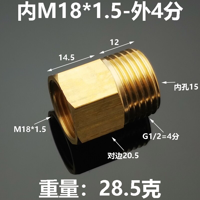 M10x1 M14x1.5 M16x1.5 M18x1.5 M20x1.5 1/8 &#39;&#39;1/4&#39;&#39; 3/8 &#39;&#39;1/2&#39;&#39; Schroefdraad Pneumatische Manometer Conversie Adapter Pijp fittings: M04-FM18x1.5