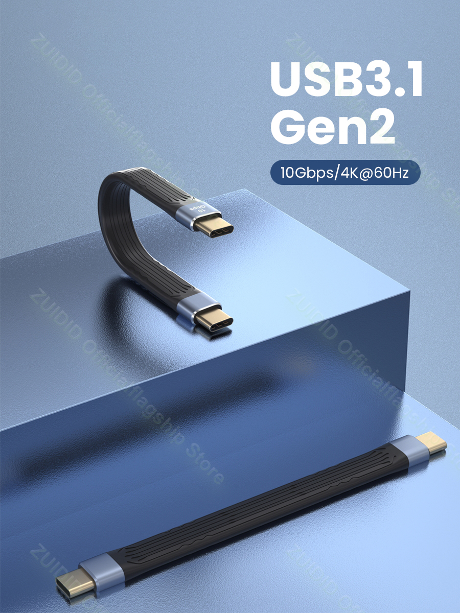 Câble USB 4.0 Gen3 PD 100W 5A, charge rapide, transfert de données, Type C, Thunderbolt 3, 4K @ 60Hz, 40Gbps