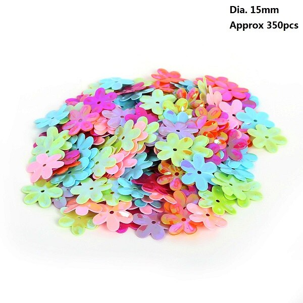 5/6/10/15mm 350-3200 stks Gemengde kleur Losse Sequin Voor Kleding Accssory DIY Craft Scrapbooking Wedding Sieraden Maken: Six cinquefoil 350