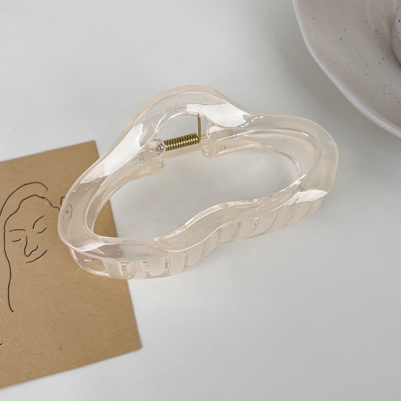 Nouvelles nuages évider pinces à cheveux femmes filles gelée acrylique pinces à cheveux en plastique irrégulier Barrettes à cheveux accessoires de cheveux: GRIS