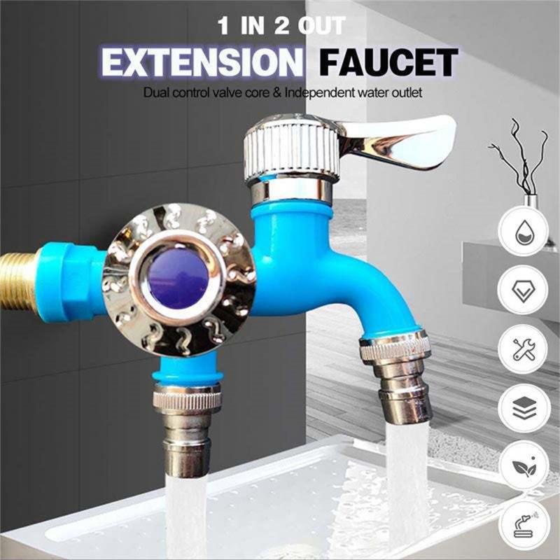 Dual Control Sink Valve Antifreeze Faucet One In Two For Outdoor Use Extended Double-control Faucet Double Control Valve Core