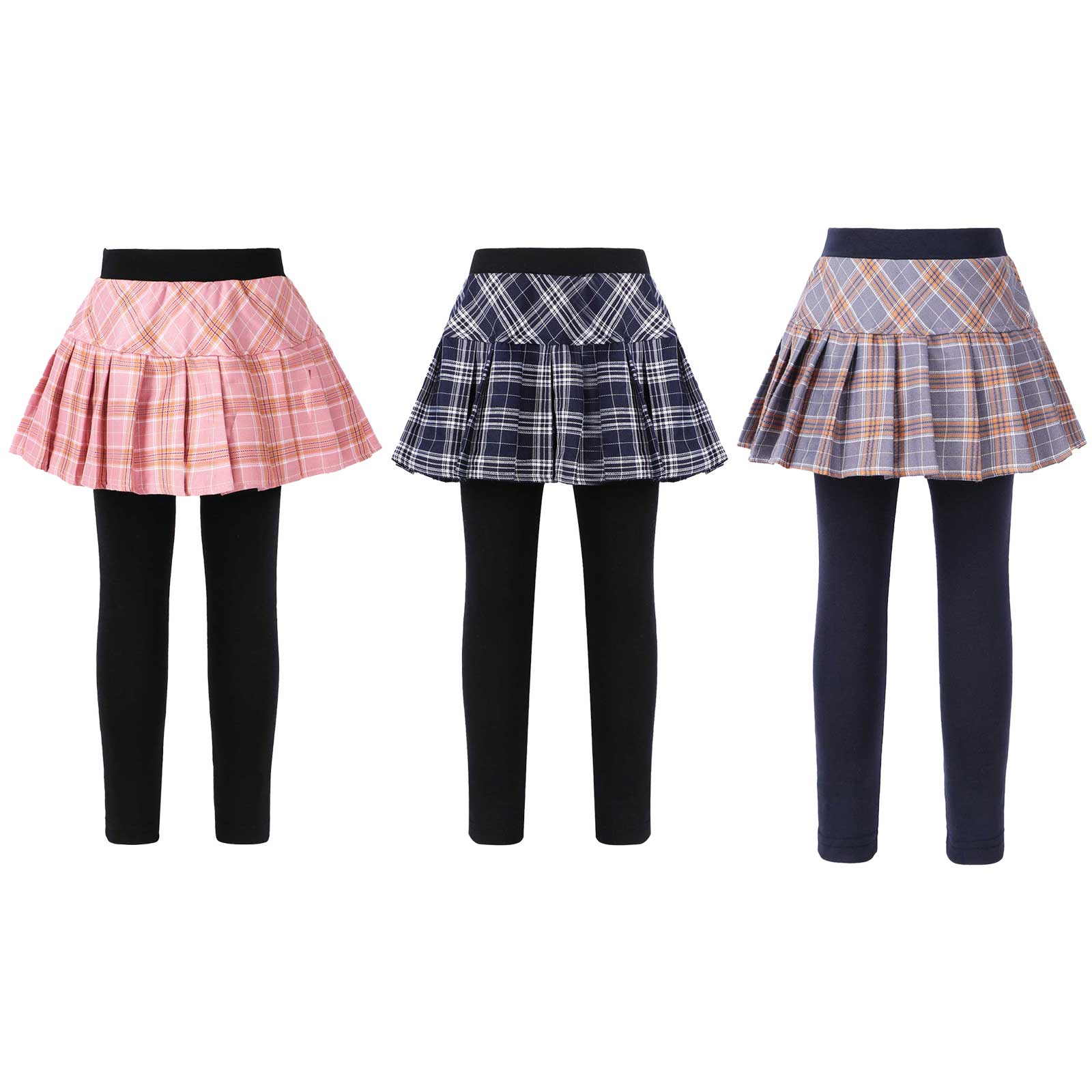 Girls Leggings Skirt Pencil Pants Plaid Pleated Skirt-pants Ballet Dance Wear Spring Autumn Children Trousers Kids Clothes