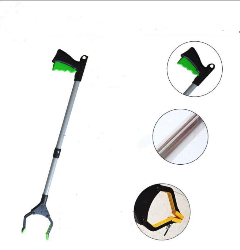 Folding Household Garbage Picker Alloy Trash Grabber Waste Leaves Pick Cleaning Up Clip Garden For Garden Tool Tool Yellow: green