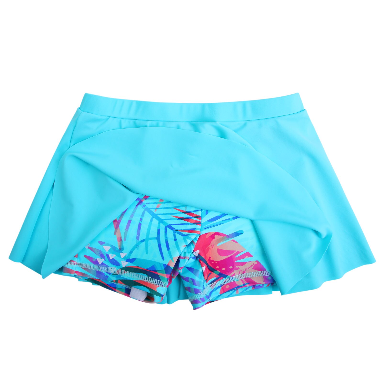 BAOHULU Short Sleeves Cute Girls Swimsuit 2 Pieces Shorts Skirt Girls Swimwear for Kids Cyan Tree Print UPF50+ Bathing Suit