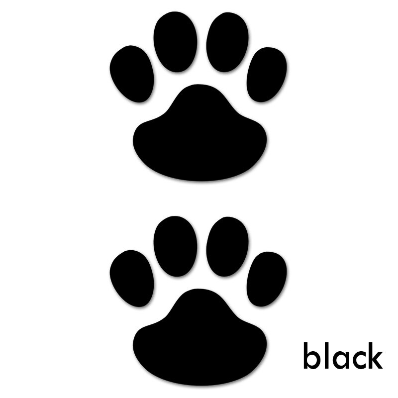2 Stuks Auto Sticker Leuke Puppy Klauwen Reflecterende Decoratieve Sticker Voor Lada Vesta Niva Kalina Priora Granta Largus Vaz Auto styling: black