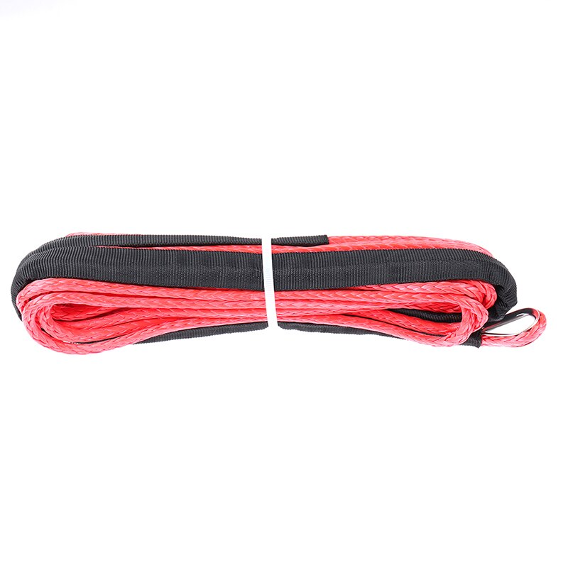 1/4 ''X50 12 Strand Off-Road Uhmwpe Synthetische Slepen Lier Touw Met 1.5M Mouw En Vingerhoed Voor atv/Utv/Suv/4X4/4WD: Rood