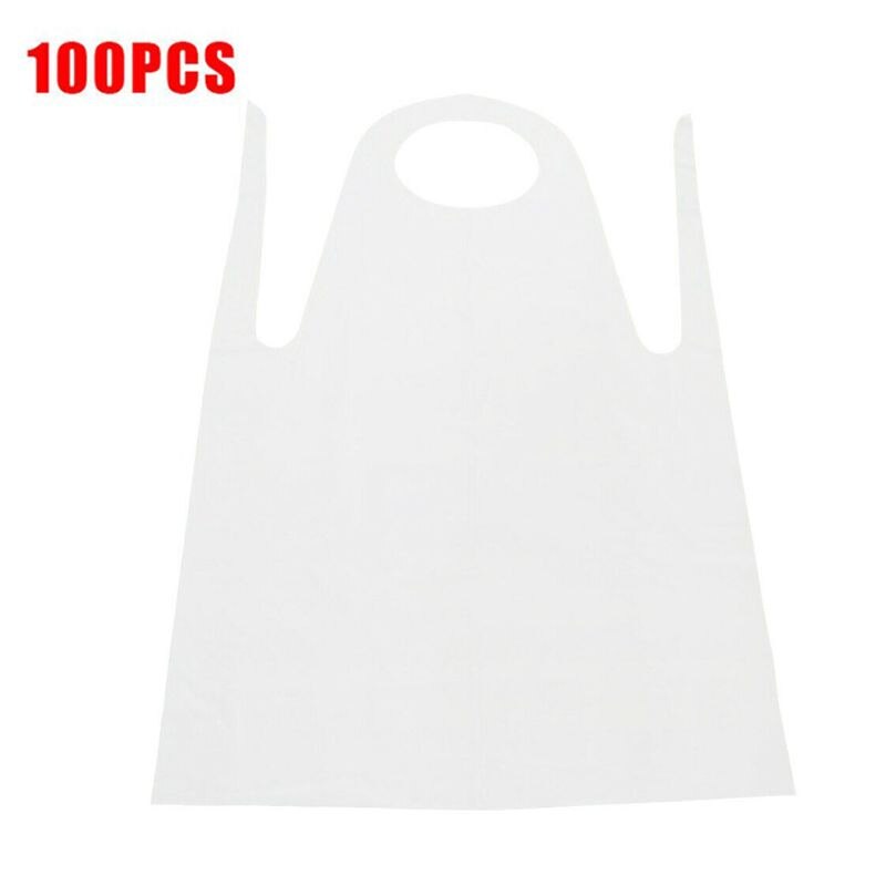 100 stuks wegwerp plastic schorten waterdicht polyethyleen schilderschort gereedschap