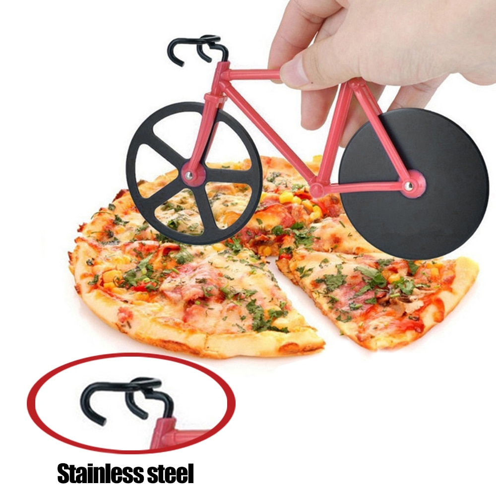 Fiets Pizza Cutter Wiel Rvs Bike Roller Pizza Chopper Slicer Pizza Accessoires Keuken Gadge Set