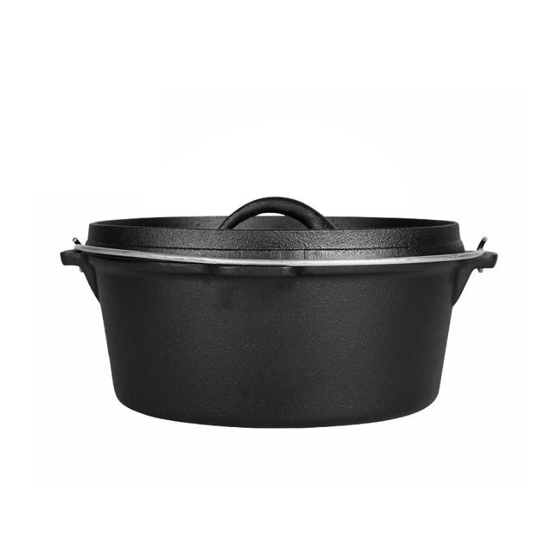 30Cm Gietijzeren Camping Pot Outdoor Picknick Pot Stoofpot Pot Nederlandse Oven Ongecoat Kookpan Soeppan: Default Title