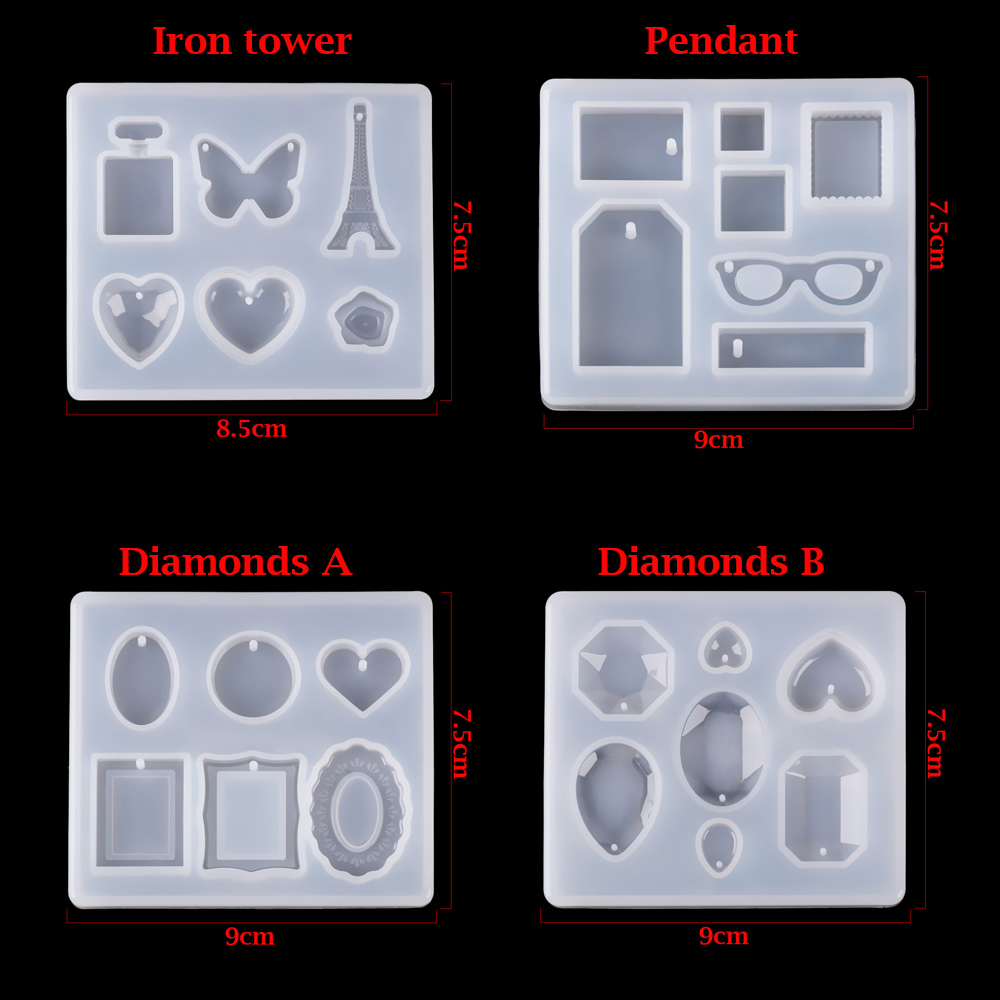 Moldes de silicona con letras transparentes DIY, moldes de resina Epoxy para joyería, fabricación de llaveros, moldes de fundición de resina