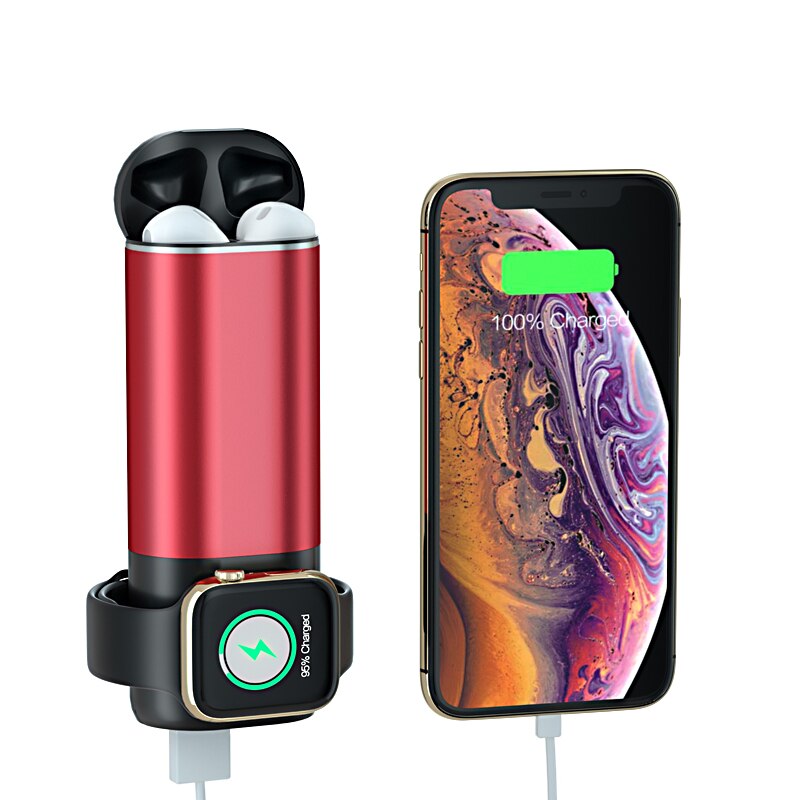 3 in 1 Caricabatterie senza fili 5200mAh Banca di Potere per il iPhone per AirPods per Mela Orologio 4 3 2 di Alimentazione banca Portatile Caricatore Del Telefono mobile