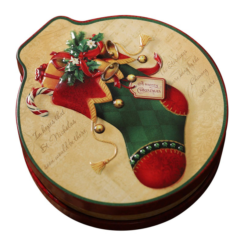 Embossing Blik Lege Blikken Met Opknoping Touw Candy Cookie Opslag Container Decoratieve Doos: H
