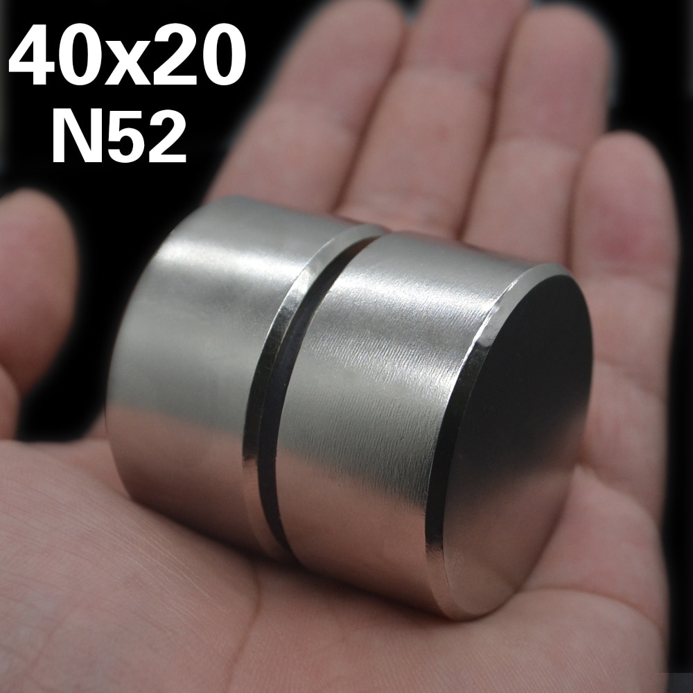 1Pc Magneet 40X20 Mm N52 Ronde Sterke Magneten Krachtige Neodymium Magneet 40X20 Mm Magnetische metalen 40*20Mm