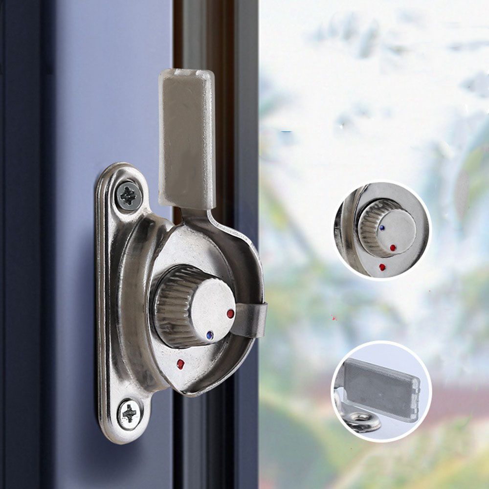 Stainless Steel Sliding Door Window Lock Buckle Double-sided Crescent Safety Lock Door Window Hardware Accessories