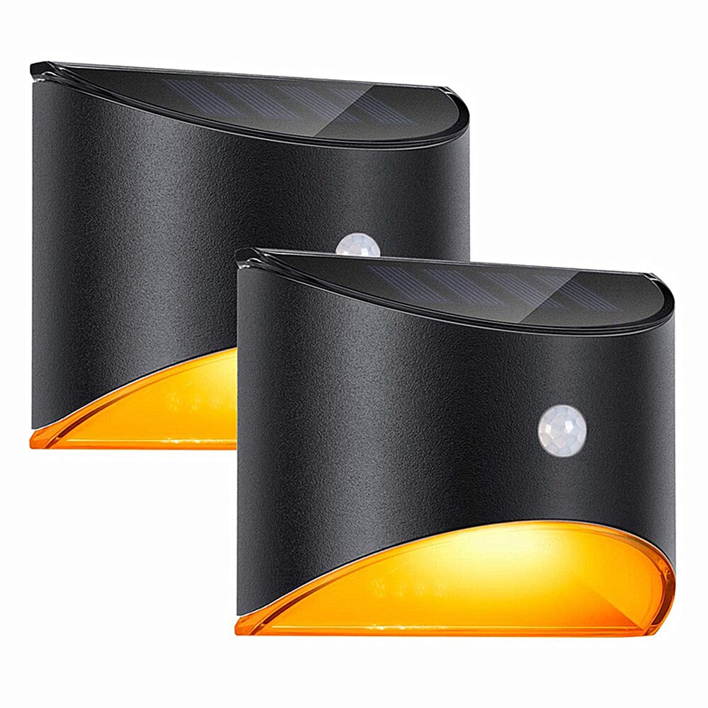 Led Solar Light Outdoor Wandlamp Waterdichte Tuin Wandlamp Voordeur Patio Hek Licht Met Motion Sensor Warm Wit 2Pcs: Default Title