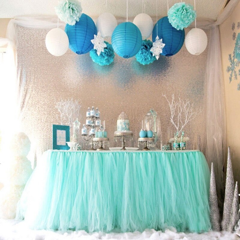 Falda de mesa de tul DIY para decoración de cumpleaños, tutú para boda, recuerdo de Baby Shower, , textil para el hogar, 1 Uds.