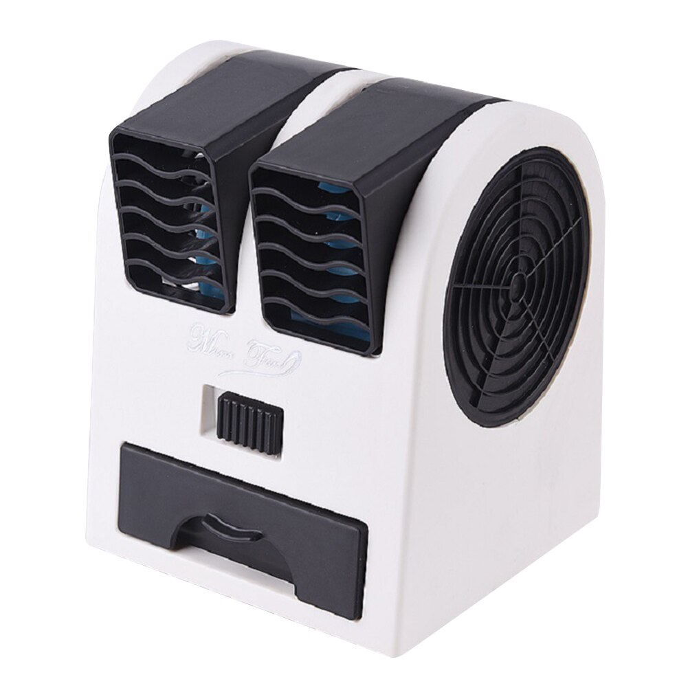 3 In 1 Air Cooler Fan Dual Port Bladeless Mute Fan Draagbare Mini Luchtkoeler Luchtbevochtiger Luchtreiniger Draagbare Voor Thuis room Office: Black