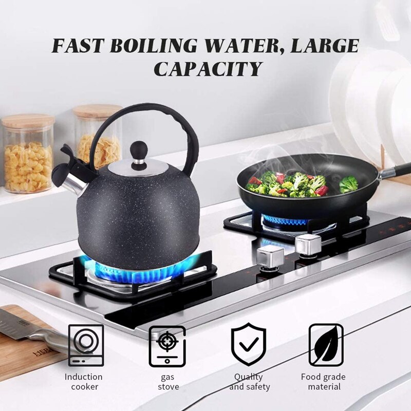 Whistling Tea Kettle, Teapot with Loudd Whistle and Anit Handle, Food Grade Stainless Steel Water Kettel for Home