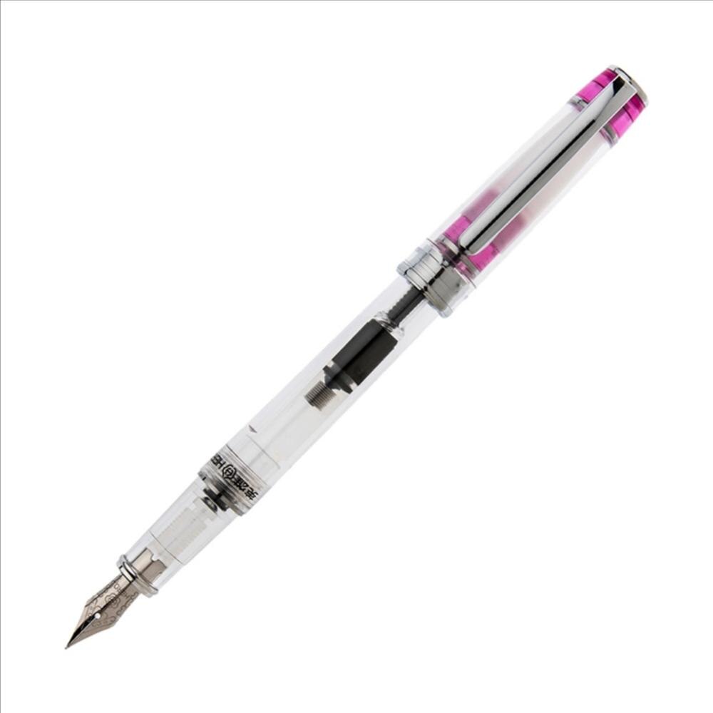 Hero 709 Transparent Fountain Pen Clear Ink Pen F Nib Converter Filler Business Stationery Office School Supplies Writing: C