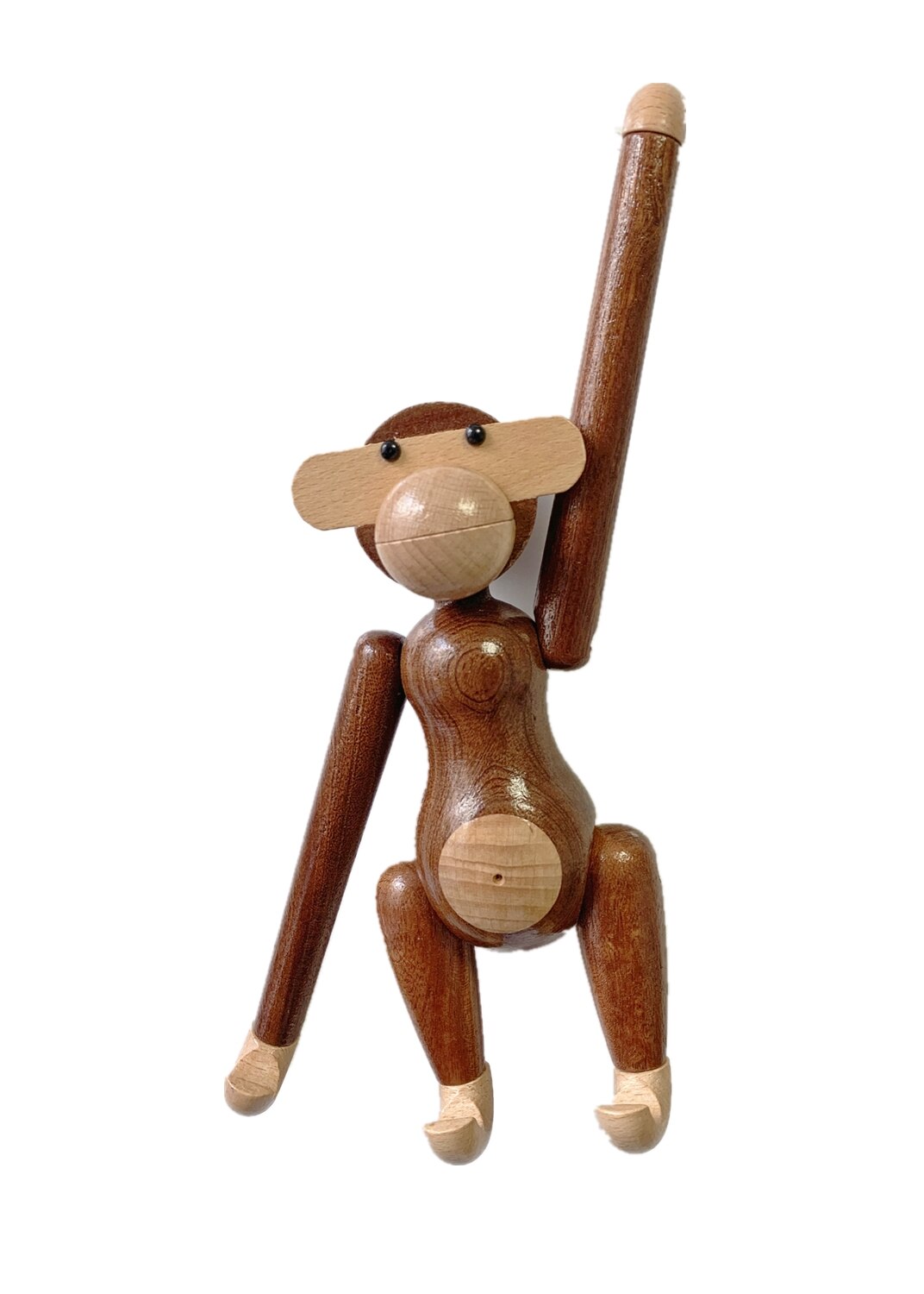 Mono danés de madera maciza decoraciones de estilo nórdico Genji Animal Log colgante mono de pared muebles para el hogar: Shense
