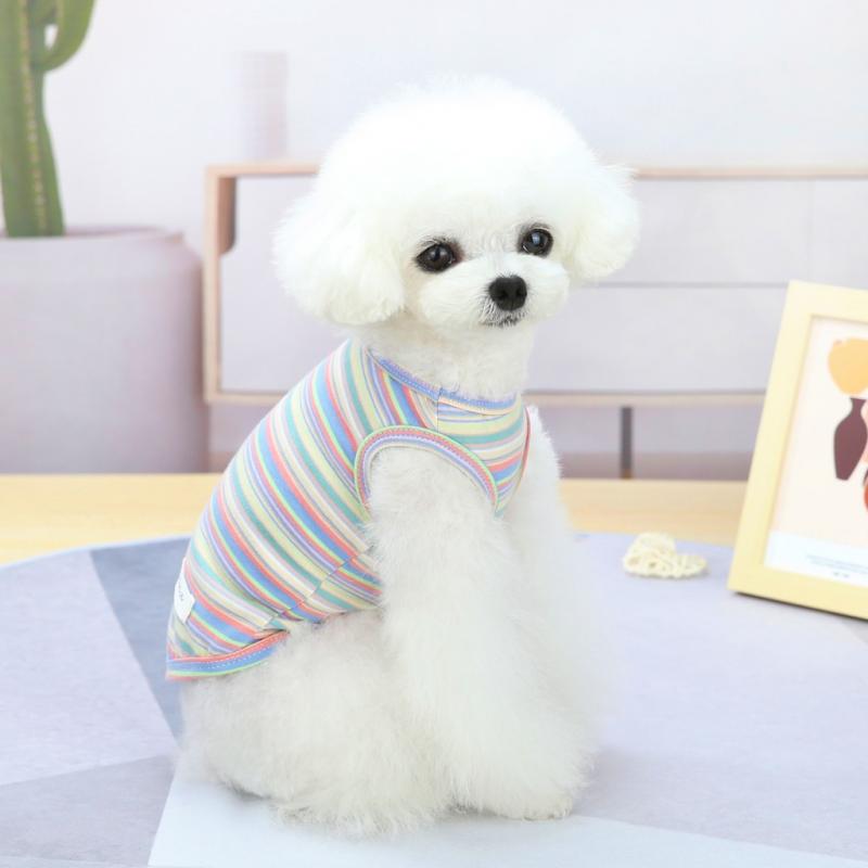 Colorful Dog Vest Cute Chihuahua Clothing for Small Dogs Breathable Summer Puppy T-Shirt Bulldog Ropa Perro S-XXL