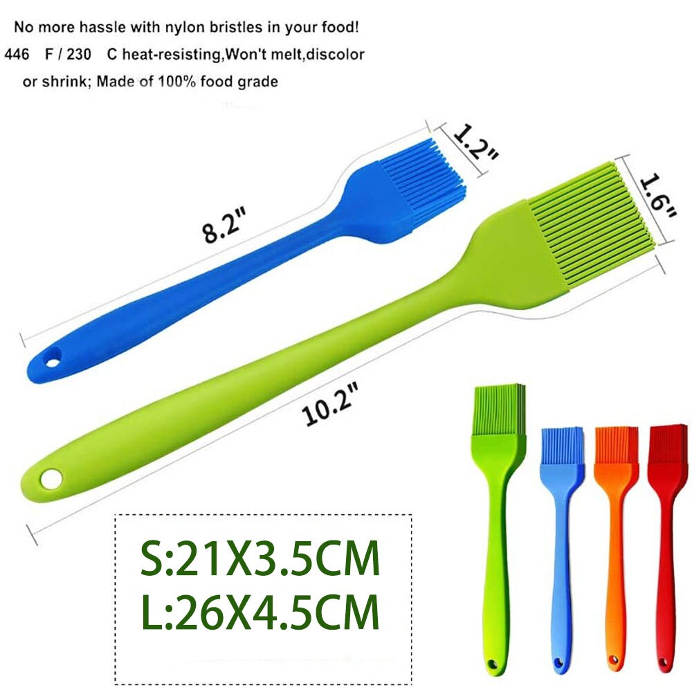 Brosse à huile à badigeonner en Silicone, taille S/L, brosse de cuisson pour pâtisserie, barbecue