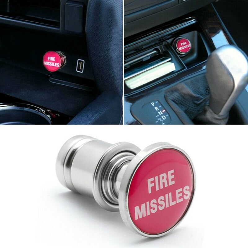 Red Universal Missiles Push Button Car Cigarette Lighter Replace Accessory Car Engine Start Stop Push Button