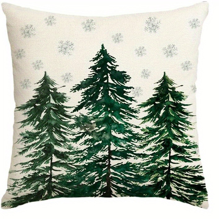Home Decor Christmas & Winter Themed Pillow Covers Pattern Cushion Cover Suitable for Sofa Bedroom Car Pillow Cover