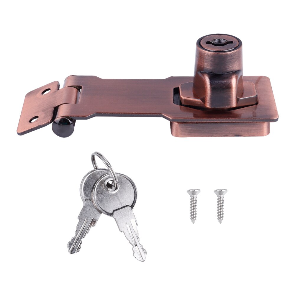 1 Set Keyed Hasp Lock Zinc Alloy 3 Inch Locking Hasp Shackle Latch Keyed Hasp Lock for Drawer Door Box Cabinet: Default Title