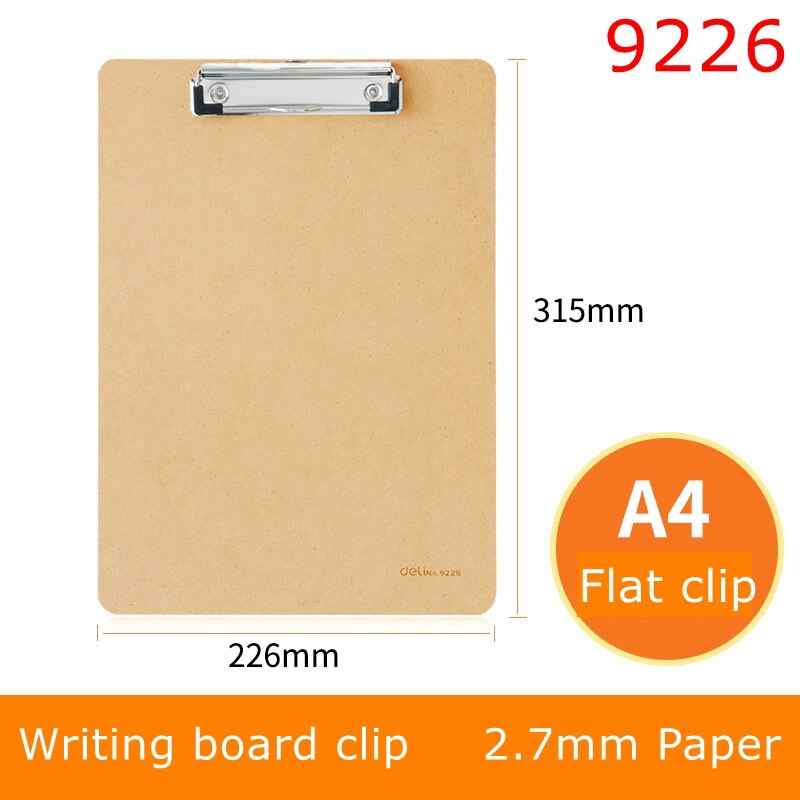 Deli 9226 clip board writing board Paper board Transparent plastic board Foamed PP baord color board: 9226