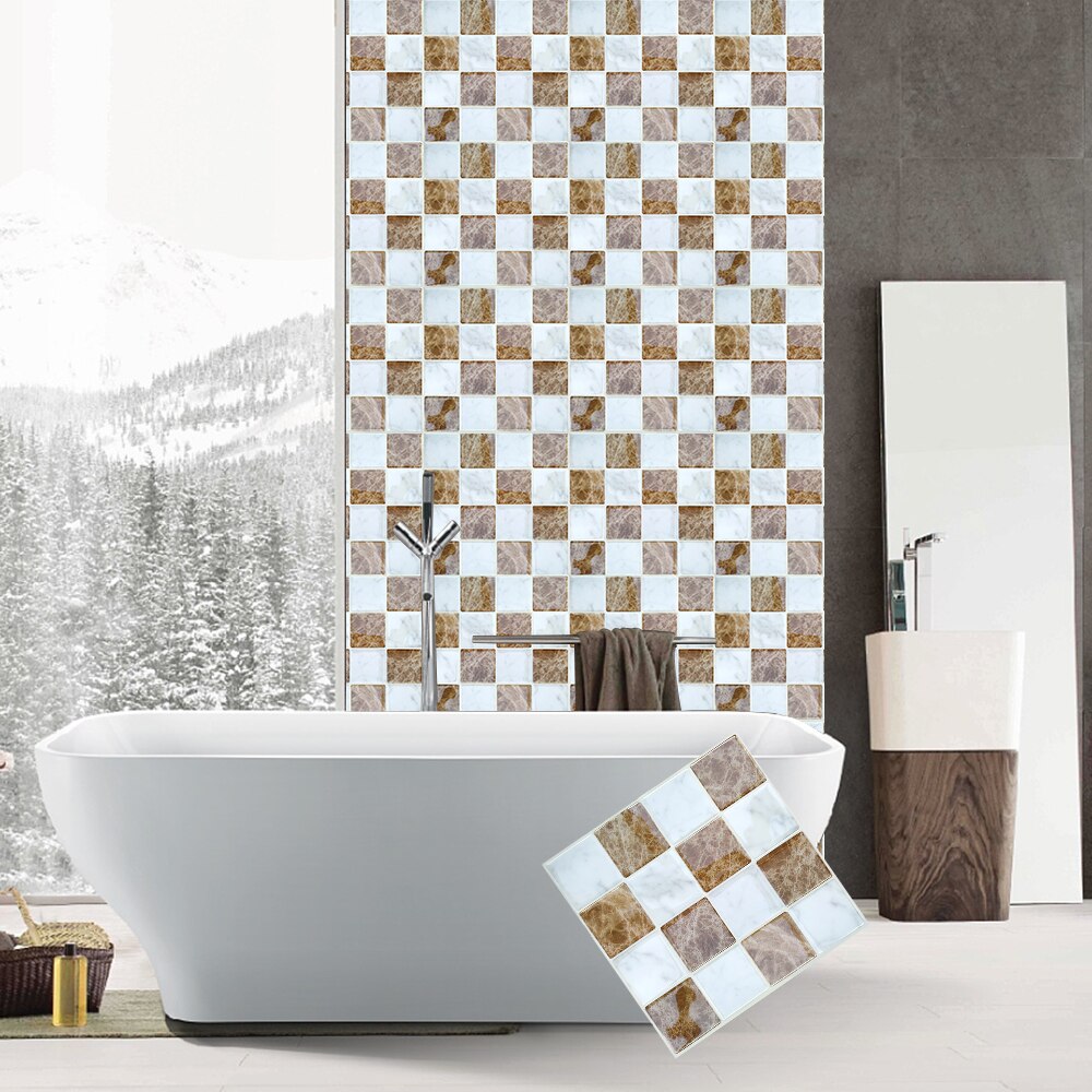 Dosseret auto-adhésif de cuisine et imperméable en mosaïque, peeling en vinyle, autocollant mural, décoration de la maison, 1 feuille