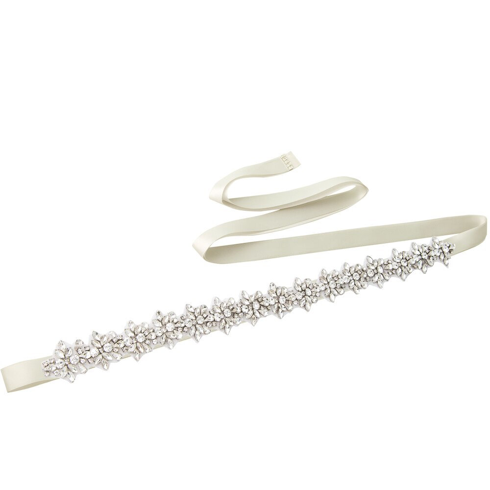 Trixy S269-S Bruiloft Riemen Zilveren Diamanten Riem Verbazingwekkende Crystal Rhinestone Riem Glanzend Bruids Riem Bruiloft Sjerpen Jeweled Riem: gray